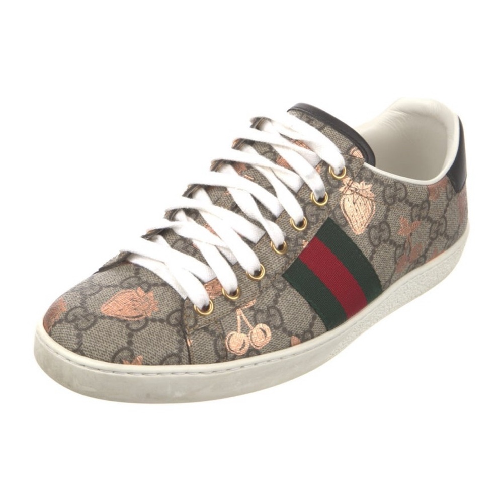 Gucci Cherry Print Monogram Sneakers - Picture 2 of 5